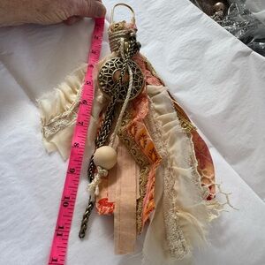 Bohemian Tassel Keychain/Purse Charm with Mixed Fabrics